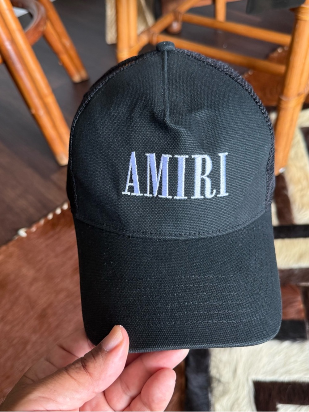 AMIRI Black Logo Baseball Cap